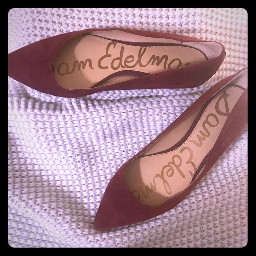 Red Suede Flats